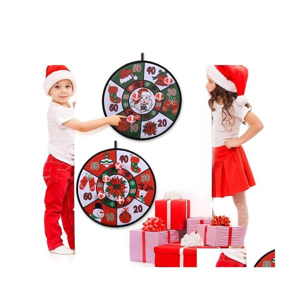 Décorations de Noël Boules Jeu de fléchettes Ensemble de Noël Enfants 4 Collant Coffre-fort Belle Famille Ensembles Ornements Drop Livraison Maison Jardin Festi Dhw6B