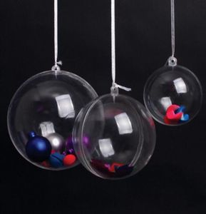 Kerstversiering ballen die open kunnen, transparant hangende kerstballen, doorzichtige plastic kerstsnuisterijen Gift5823210