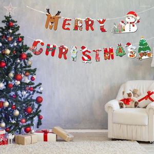 Kerstdecoraties Banners Hangende vlaggen Santa Claus Sneeuwman Deer Kerstmis Garland Merry Decors For Home Happy Year 2022 Supli