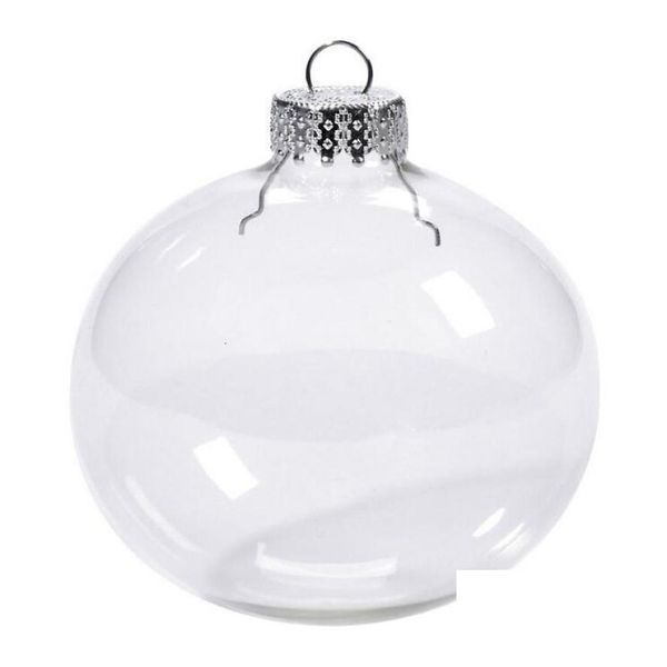 Décorations de Noël Boule de Noël Décoration 80mm Boules de mariage en verre transparent Ornements de Noël DHF362250830 Livraison directe Maison Jardin Otk9O