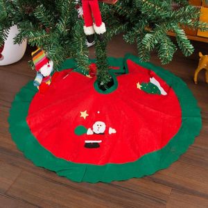 Décorations de Noël Belle jupe d'arbre Tapis de sol réutilisable à lacets