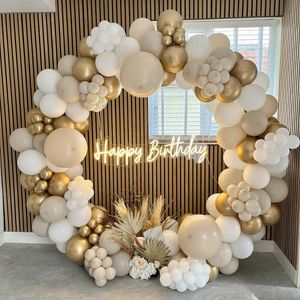 Kerstversiering Beige Crème Witte Ballon Slinger Boog Kit Verloving Bruiloft Decoratie Doop Babyshower Verjaardagsfeestje 231128