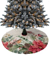Decorações de natal bagas robin árvore saia natal para casa suprimentos saias redondas base capa