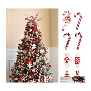 Kerstdecoraties Big Candy Cane Canees Tree voor thuisfeestjaar Kerstmishangende ornamenten 220914 Drop Delivery Garden Feestelijke supli ot4md