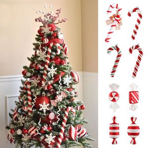 Decoraciones navideñas Big Candy Cane Canes Tree para la fiesta en casa Año Navidad Adornos colgantes 220914