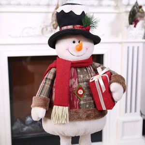 Décorations de Noël Grandes poupées de Noël rétractables Père Noël Bonhomme de neige Garçon Fille Jouets Figurines de Noël Cadeau de Noël pour enfant Ornements d'arbre de Noël 231005