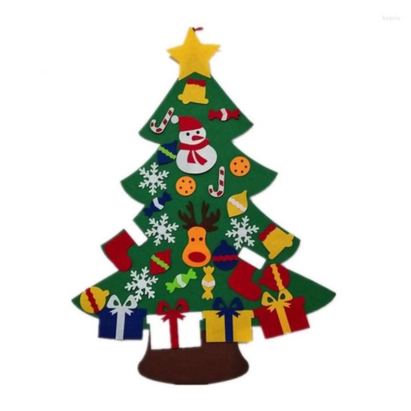 Décorations de Noël Big Deal Arbre en feutre pour enfants 3,2 pieds DIY avec des tout-petits 30 pièces Ornements Enfants Cadeaux de Noël suspendus Ho