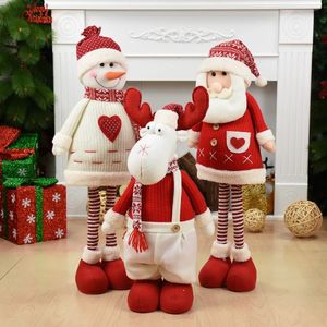 Decoraciones navideñas Muñecas navideñas de gran tamaño Papá Noel retráctil Muñeco de nieve Alce Figuras de Navidad Decoración navideña Regalo para niños Adorno de árbol de Navidad 231123