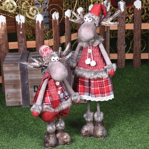 Décorations de Noël Poupées de grande taille Rétractable Père Noël Bonhomme de neige Elk Jouets Figurines de Noël Cadeau pour enfant Ornement d'arbre rouge 220922