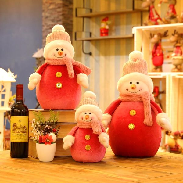 Décorations de Noël Poupées de grande taille Rétractable Père Noël Bonhomme de neige Jouets Figurines de Noël Cadeau pour enfant Ornement d'arbre rouge NavidadChristmas