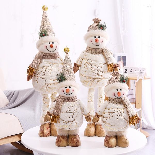 Décorations de Noël Poupées de grande taille Rétractable Alpaca Elk Jouets Figurines de Noël Cadeau pour enfant Ornement d'arbre rouge