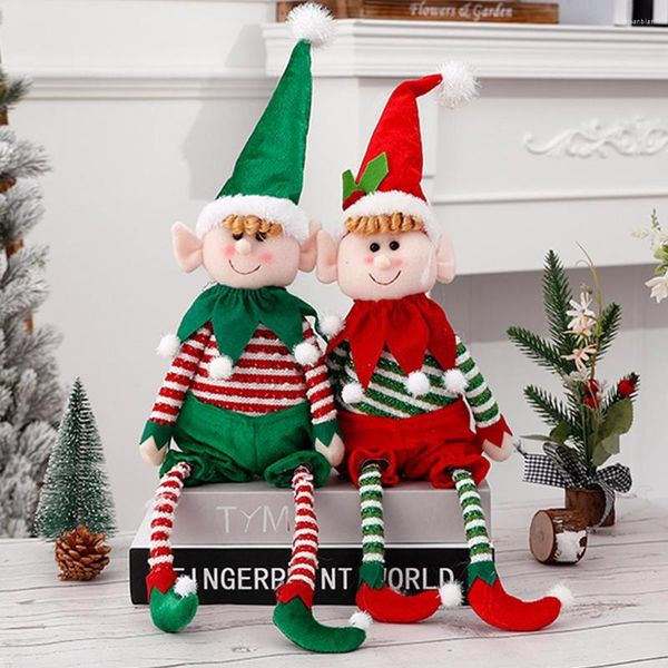 Décorations de Noël grande taille en peluche jambe elfe poupée ornements garçons et filles jouet poupées année maison arbre