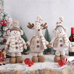 Décorations de Noël Grand bonhomme de neige Elk longues jambes poupée arbre de Noël ornement 2023 décoration pour la maison Navidad année 2024 enfants cadeau 231027