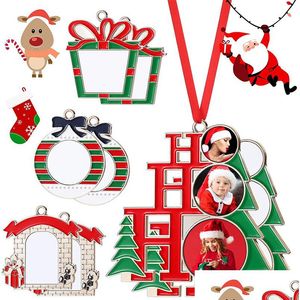 Décorations De Noël Blanc Sublimation Pendentif Inachevé En Alliage De Zinc Conseil Arbre De Noël Personnalisé Suspendu Drop Livraison Maison Jardin Dhs0Q