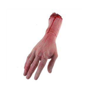 Decoraciones navideñas Horror sangriento Scary Halloween Prop Fake Cortado Tamaño de vida Brazo Mano Casa 3 cm Entrega de caída Hogar Jardín Festivo Dhtrk