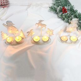 Décorations de noël chandelier bougeoir noël fer artisanat ornement cadeaux bonne année décoration de la maison Art fête