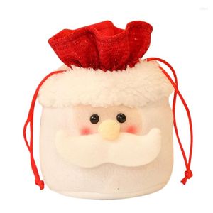 Kerstdecoraties Candy Bag Santa Snowman Elk Gift Appel Doektassen Draaiing Pouch For Kerst Home Party Guest Gunsten schattig