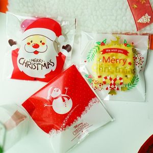 Adornos navideños Bolsas de dulces Embalaje Bolsillo Galleta Serpiente Embalaje autoadhesivo Papá Noel Ciervo Árbol de Navidad Festival Suministros para fiestas