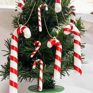 Decoraciones navideñas, bastón de caramelo, joyería, decoración de menta, varita de plástico, manualidades, Mini colgante para el hogar