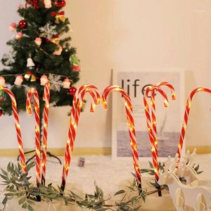 Decoraciones navideñas Luces de caña de caramelo Led Yard Markers de caminos para el festival Suministros de decoración del año de fiesta