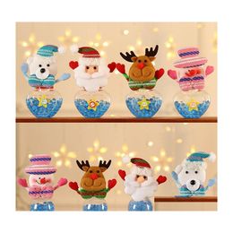 Kerstdecoraties Candy Jar Ronde hartvormige opbergfles Merry decor tas Dozen jaar Xmas Child GiftSchristmas Drop Delivery Dh5dr