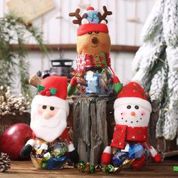 Décorations de Noël Candy Jar Rangement Bouteille de rangement Santa Snowman Suger Cookie Can Boxs Child Kids Gifts NAVIDAD ANNÉE 2023