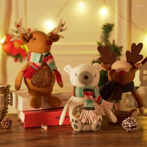 Kerstdecoraties Candy Jar opslagfles cartoon eland tas cookie can boxes kind kinderen geschenken navidad jaar 2023 decor