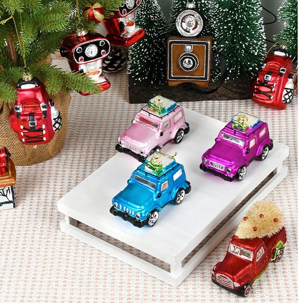 Decoraciones navideñas Adornos colgantes para coche Árbol de Navidad Decoración colgante Máquina de coser/Termo/Chaqueta de esquí/Cámara/Cafetera/Anillo Colgantes creativos 231129