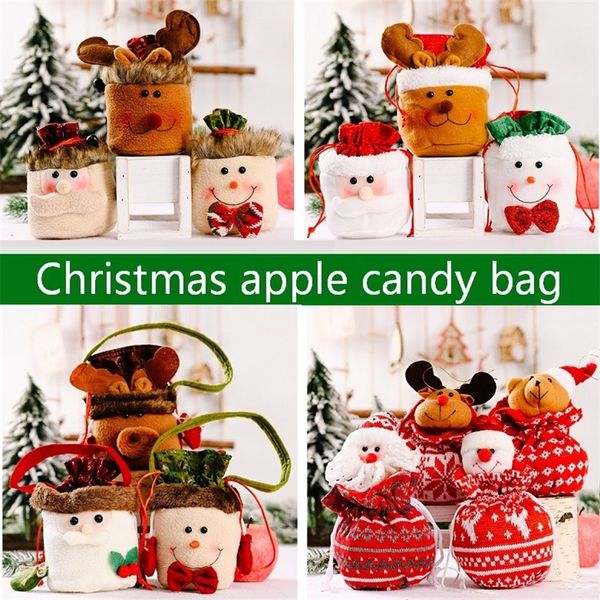 Décorations de noël dessin animé sacs cadeaux de noël lin sac à main de noël sac de bonbons pour enfants T9I002132