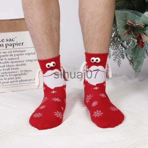 Décorations de noël, chaussettes de noël de dessin animé, chaussettes à succion créatives, chaussettes à orteils en coton 3D, chaussettes de Couple de Club portables x1019