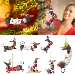 Decoraciones navideñas de dibujos animados, adorno de perro lindo, colgante para coche, adornos colgantes para árbol de Navidad, fiesta, decoración del hogar, regalo de año