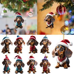 Décorations de Noël Dessin animé mignon chien ornements suspendus décoration cadeau arbre personnalisé pendentif fournitures de fête 230907