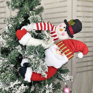 Kerstdecoratie Cartoon Doll Hug Deur Gordijn Buckle Holiday Window Scène Layout