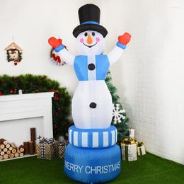 Kerstdecoraties Cartoonpop met hoed spinnen Snowman Garden Decoratie Outdoor Props opblaasbaar model