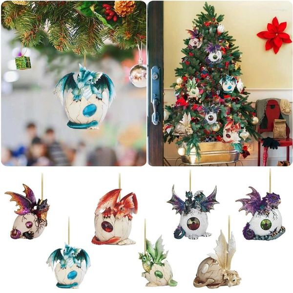 Décorations de Noël Dessin animé Dragon Acrylique Bébé Suspendu Décor Ornements réalistes pour la fête de Noël