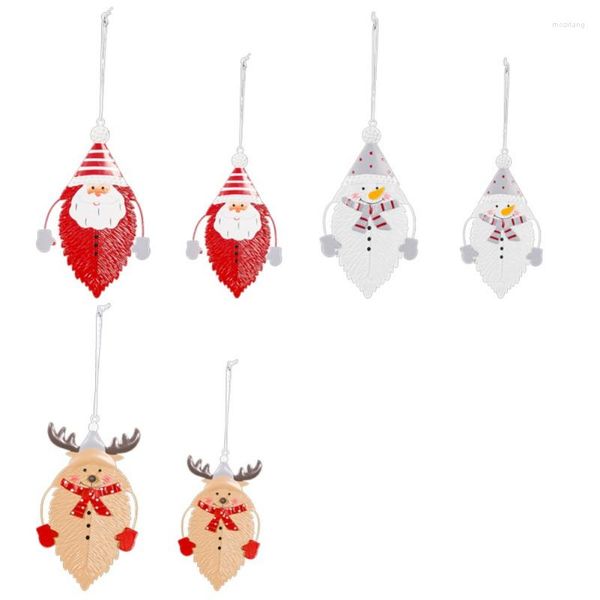 Décorations de Noël Dessin Animé Feuilles Pendentif Décor Pour La Maison Arbre Ornements Cadeaux De Noël