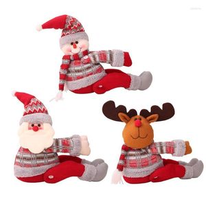 Décorations de noël dessin animé père noël bonhomme de neige wapiti rideau embrasse boucle support décor pour la maison crochet attacher pince