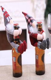 Décorations de Noël dessin animé Santa Soudish Gnome Doll Wine Bottle Sacs Cover Year Party Champagne Tolders Home Table Decor Gift6486509