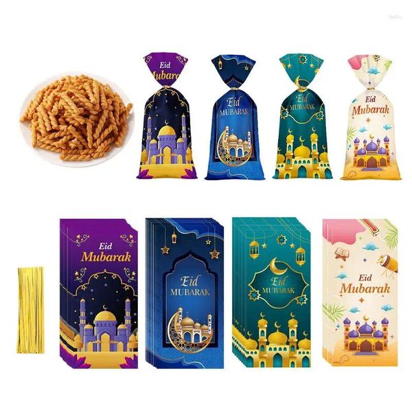Décorations de Noël Sacs-cadeaux de cellophane 50pcs emballage de grandes sachets de bonbons fête des vacances Favors Eid Emballage Goody