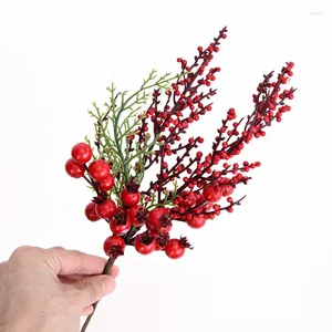 Kerstversiering Kersen Rood Fruit Stekken Pografie Sfeer Decoratie Simulatie Plant