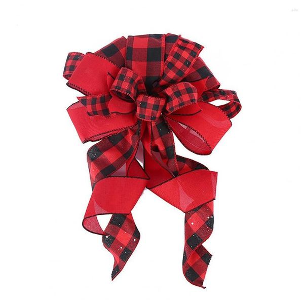 Adornos navideños Infantil estilo americano Tree Top Bow Ribbon Color brillante DIY