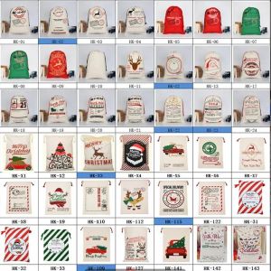 Kerstversiering Kersttassen Grote Canvas Monogrammable Santa Claus Drawstring BagWith Rendieren Monogramable Xmas Gifts Sack Bag 1102