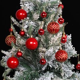 Décorations de Noël Boule de Noël 40 pièces ensemble d'ornements d'arbre de Noël rouge or vert décorations de boule incassables pour fête de Noël pendentifs de décoration intérieure 231012
