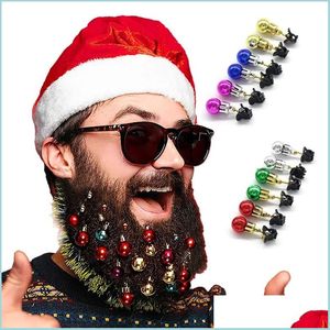 Décorations De Noël Boule De Noël Barbe Ornements 12 Pcs / Set Colorf Xmas Boules De Cheveux Du Visage Pour Hommes Moustache Décoration Drop Deli Dhtp1