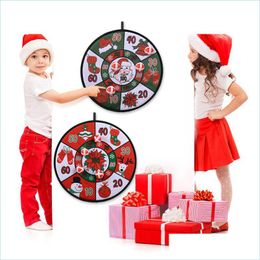 Kerstdecoraties Kerstballen Dart Board -spelset Kerstmis met 4 Sticky Safe Family Sets Drop Delivery Home Garden Feestelijke DH7JX