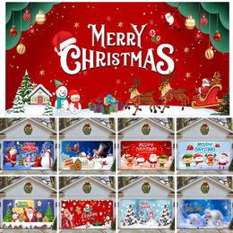 Decoraciones navideñas Banner navideño Decoración de puerta de garaje Muñeco de nieve Papá Noel Elk Caja de regalo Impresión Telón de fondo navideño Fiesta navideña Suppl 231102