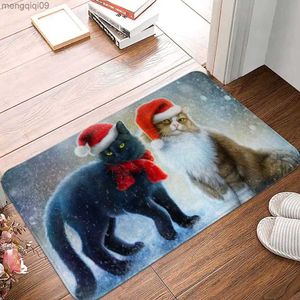 Kerstversiering Kerst Kat Tapijt voor Woonkamer Kerstman Huis Entree Slaapkamer Keuken Vloermatten Antislip Tapijt Tapis