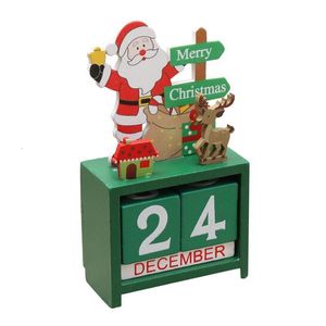 Decoraciones navideñas Cuenta regresiva navideña Calendario de bloques de adviento Decoración de bloques de cuenta regresiva navideña Calendario de madera Accesorios de pografía para Navidad 230825