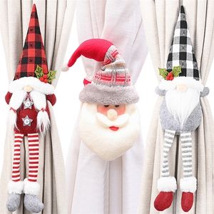 Kerstdecoraties kerstgordijnhouder Buckle pluche eland Santa Claus poppen decor gordijnband kerstversieringen voor huiskamerjaar 220901