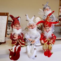 Decoraciones navideñas Decoración navideña 50 cm Elf Doll Toy Colgando Decoración de pie Navidad Adornos colgantes para el hogar Año Regalo para niños 231121